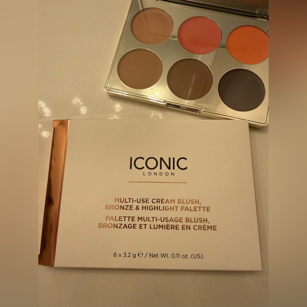 ICONIC London Multi Use Cream Blush Highlight Palette Pink Orange Bronzer NWT